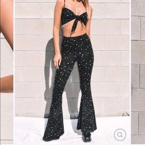 Her Pony The Label Women’s Bell Bottoms Festival Leggings Stars Size AU 6 / US 2